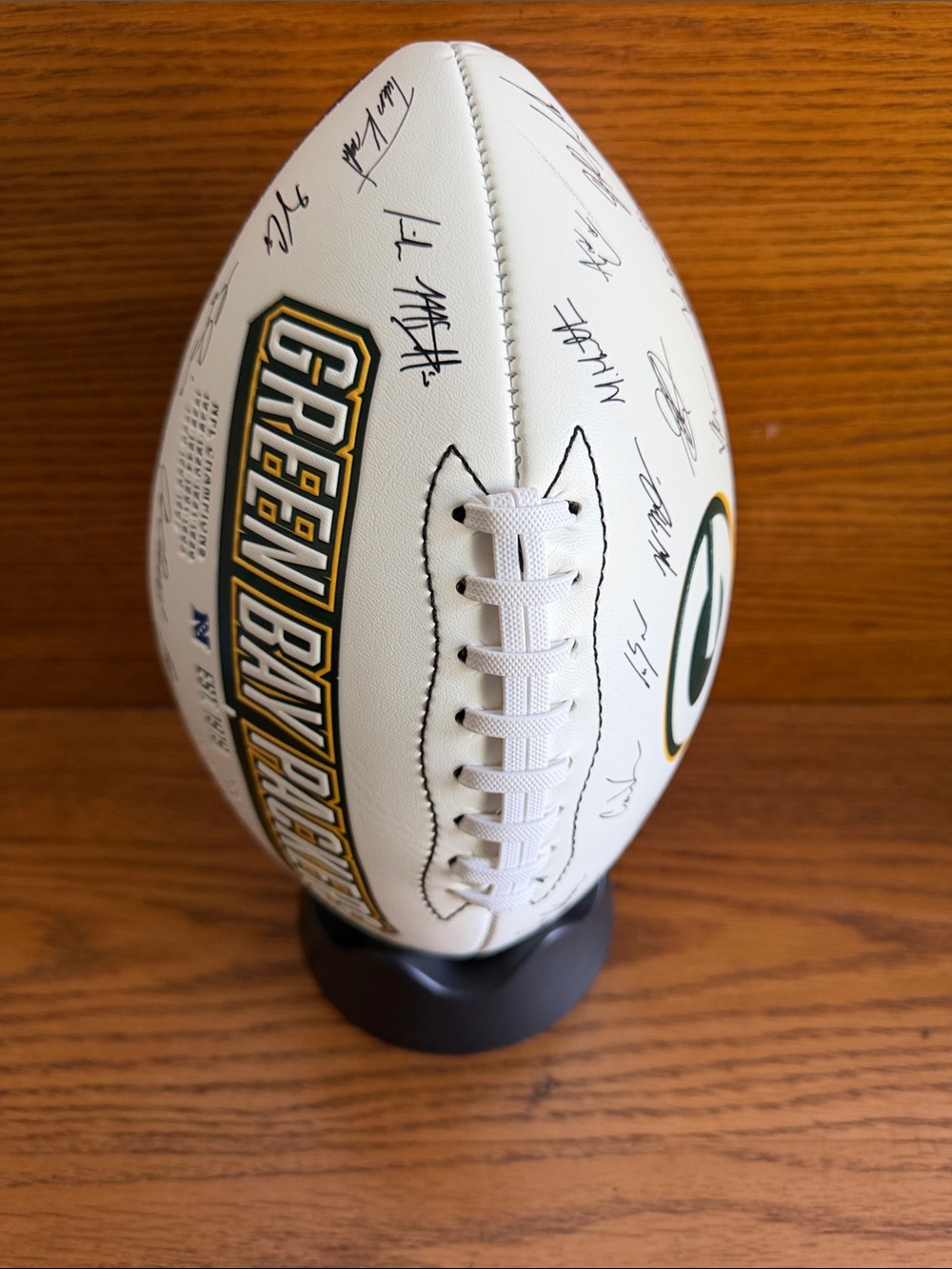 Green Bay Packers White Signature printed Football